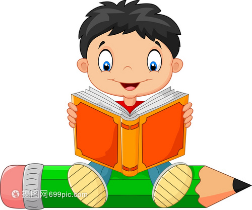 書香伴童年，智慧啟未來——卡通小男孩讀書廣告設(shè)計